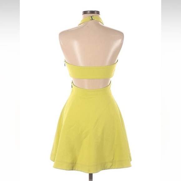Elizabeth and James Green and Yellow Halter Mini Dress - Picture 3 of 7
